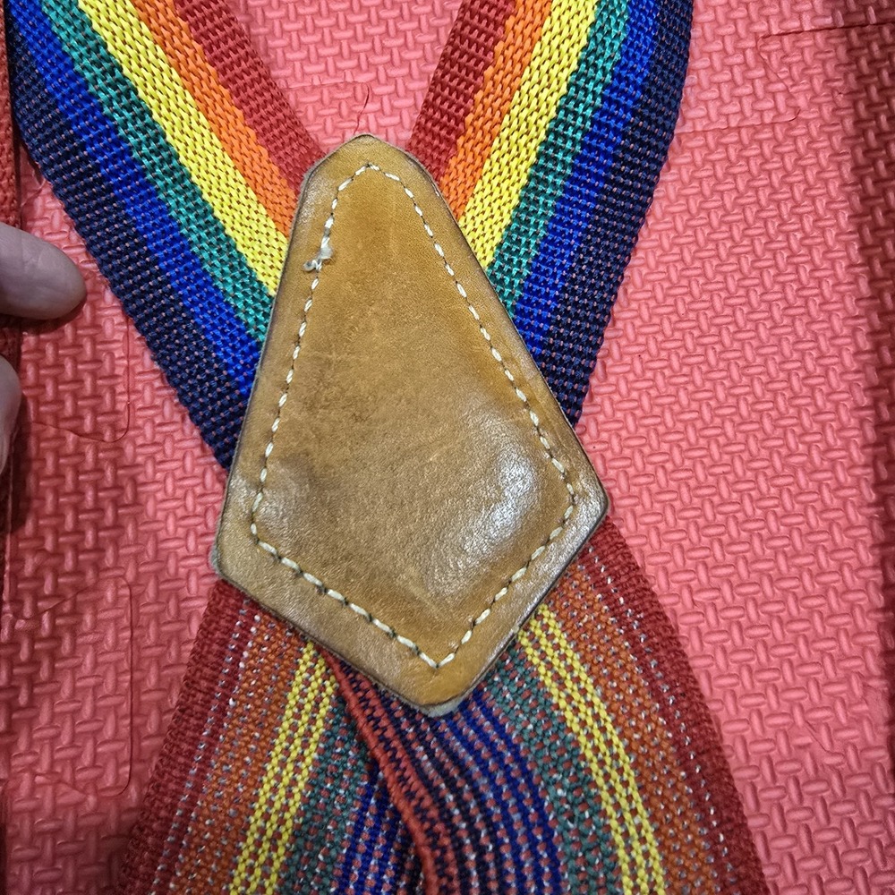 Vintage Nicholas Rainbow‎ Striped Suspenders Braces Made in USA No. 113 Retro - Picture 4 of 9